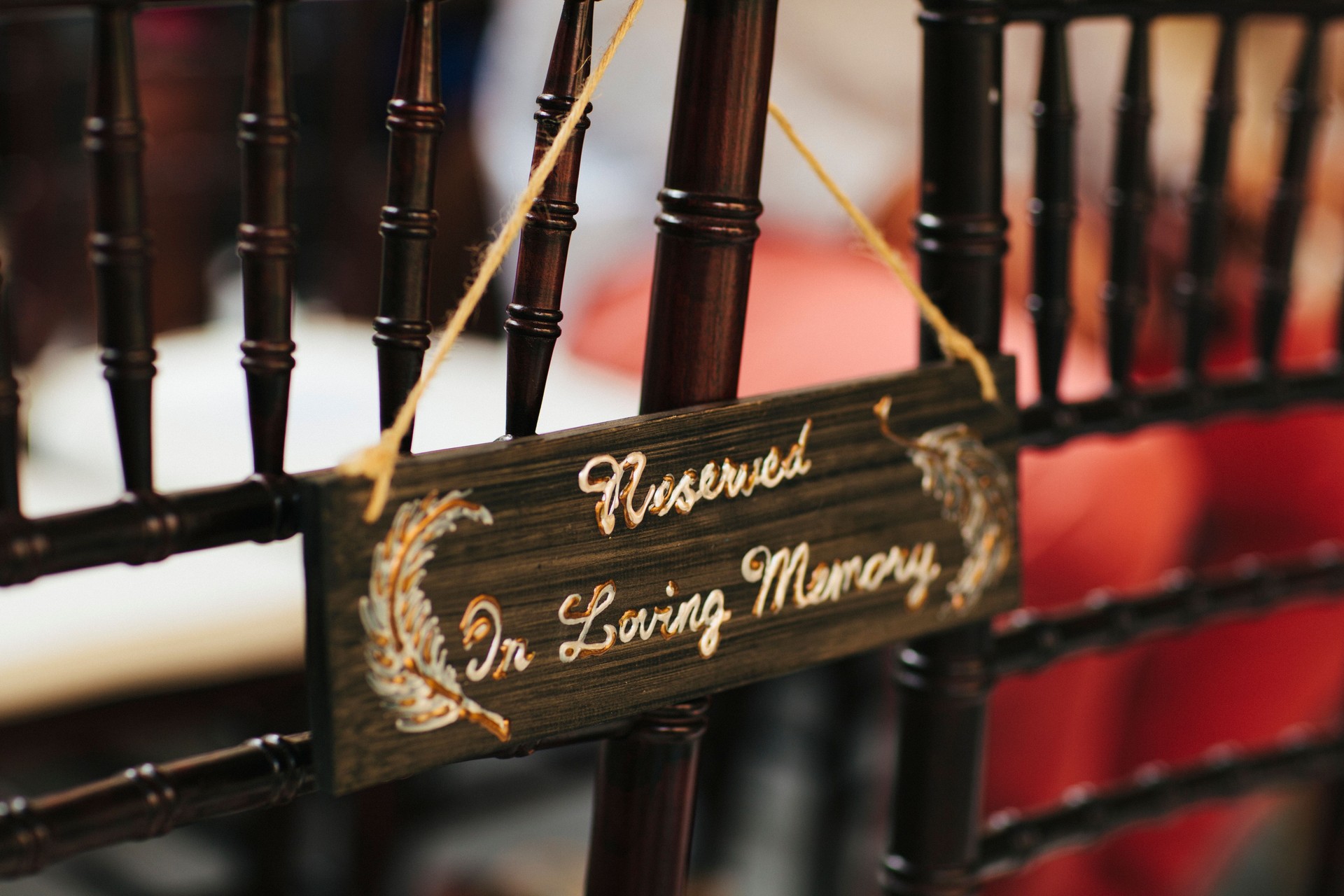 Hand Painted "Reserved in Loving Memory" Sign